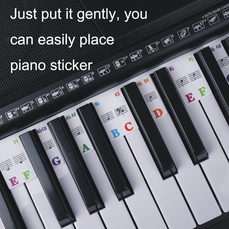 Children Beginner Piano Keyboard Color Stickers Musical Instrument Accessories, Imitation Piano Keys 61 Keys, Piano Keys 61 keys, Piano Keys 88 keys
