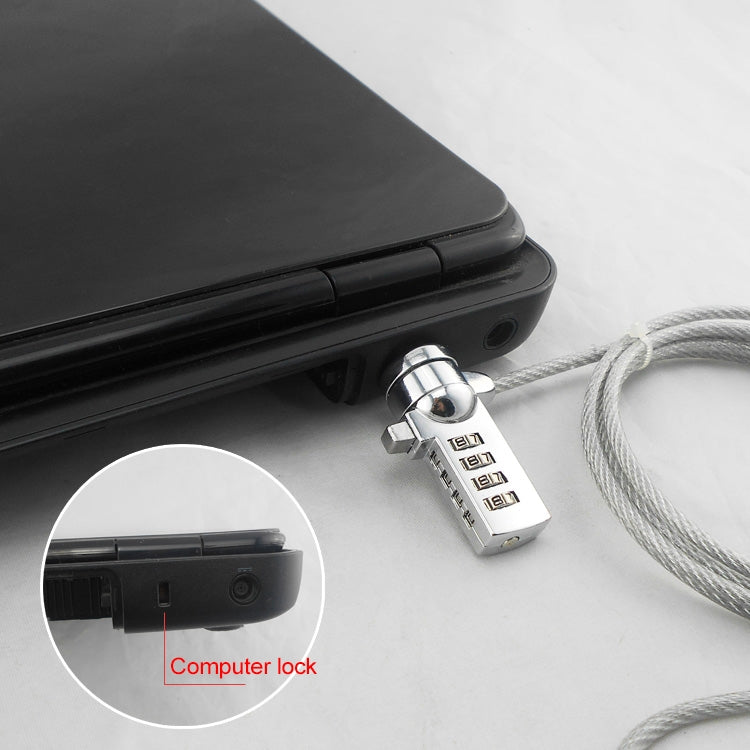 Four Digit Computer Lock Notebook Universal Anti-theft Password Lock, Diameter 3.5 mm Length 1.2 m