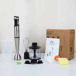 محضر طعام متعدد الوظائف خلاط يدوي عصا سحرية قابلة للفصل بخمس سرعات متغيرة، عصا طهي من الفولاذ المقاوم للصدأ، قابس CN، خلاط يدوي
