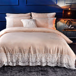 Silk Four-Piece Sheets Bed Sheet Double Nude Sleeping Quilt Cover Ice Silk Bedding, 1.5M Bed, 1.8M Bed, 2.0M Bed