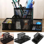Desk Holder Organizer Metal Mesh Style Pencil Pen Holder Storage Box Home Storage Organization, Size: 15.5x10.2x10cm, Desk Holder