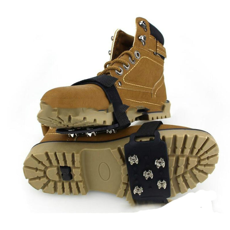 1 Pair Lace-up 5 Teeth Silicone Ice Claw Outdoor Non-slip Shoes Covers for Ice Snow Ground