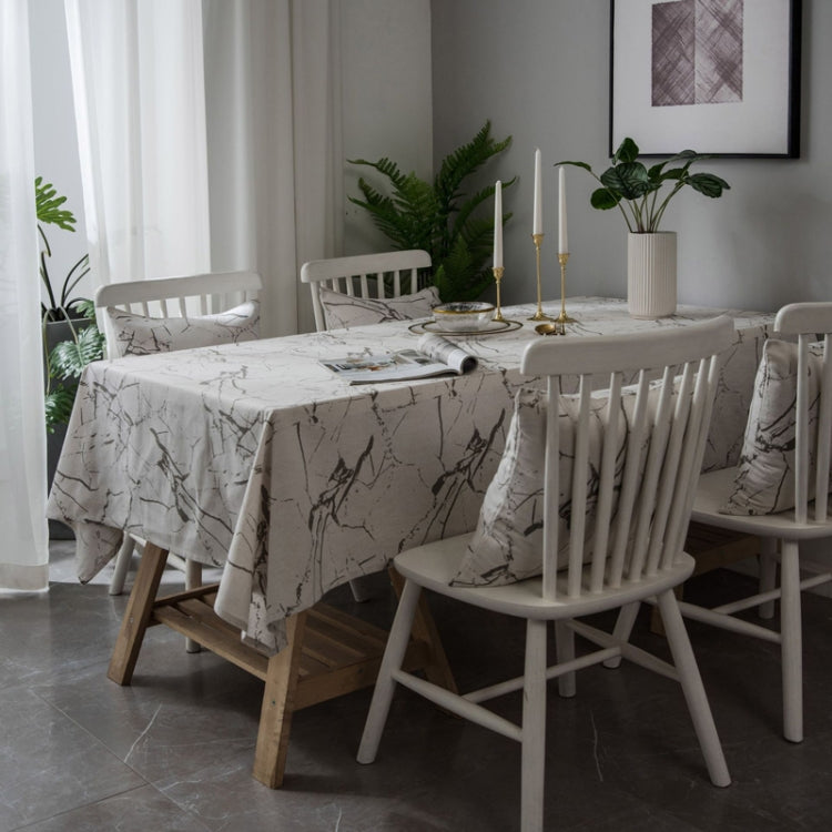 Marble Pattern Minimalist Tablecloth Cover Table Cloth Cotton Linen Dust-proof Cabinet Cloth, 60x60cm, 90x90cm, 100x140cm, 140x140cm, 140x160cm, 140x180cm, 140x200cm, 140x220cm, 140x250cm, 140x260cm, 140x300cm