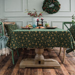 Linen Cotton Christmas Party Tablecloth Rectangle Bronzing Dinning Table Cover, 100x140cm, 140x140cm, 140x160cm, 140x180cm, 140x200cm, 140x220cm, 140x240cm, 140x260cm, 140x300cm, 90x90cm