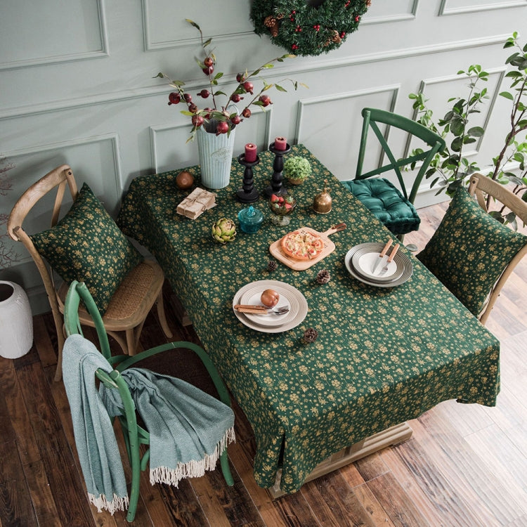 Linen Cotton Christmas Party Tablecloth Rectangle Bronzing Dinning Table Cover, 100x140cm, 140x140cm, 140x160cm, 140x180cm, 140x200cm, 140x220cm, 140x240cm, 140x260cm, 140x300cm, 90x90cm