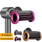 For Dyson Hair Dryer Nozzle Smooth Flyaway Attachment, Smooth Rose Red