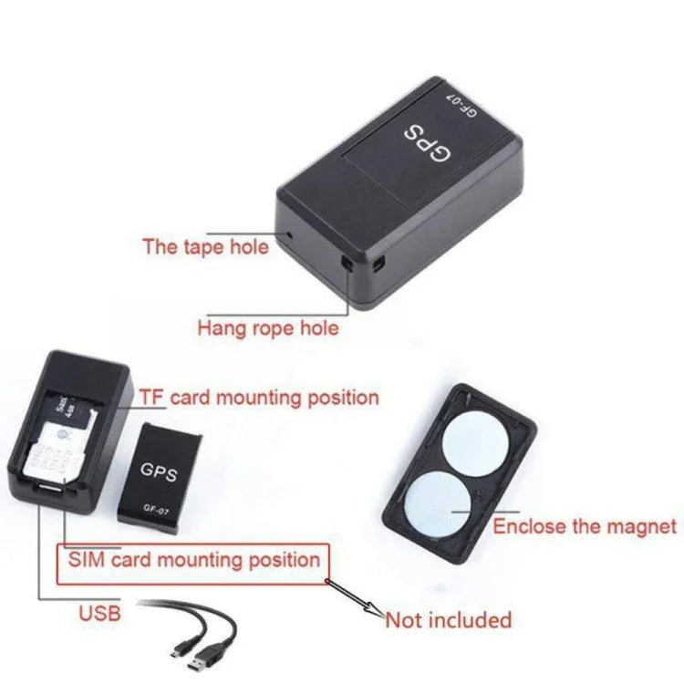 GF07 Mini GPS Tracking Strong Magnetic Locator Voice-controlled Recording Anti-lost Device Only Supports 2G Network, GF07