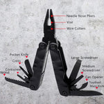 15 in 1 Outdoor Camping Survival Tool Foldable Multifunctional Pocket Plier, 11 in 1