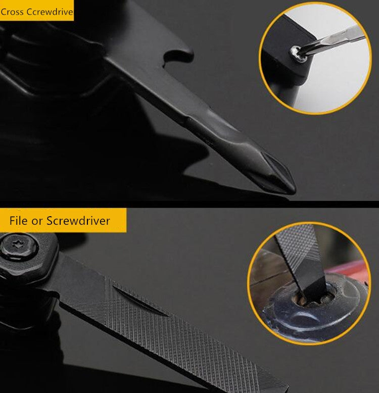 15 in 1 Outdoor Camping Survival Tool Foldable Multifunctional Pocket Plier, 11 in 1