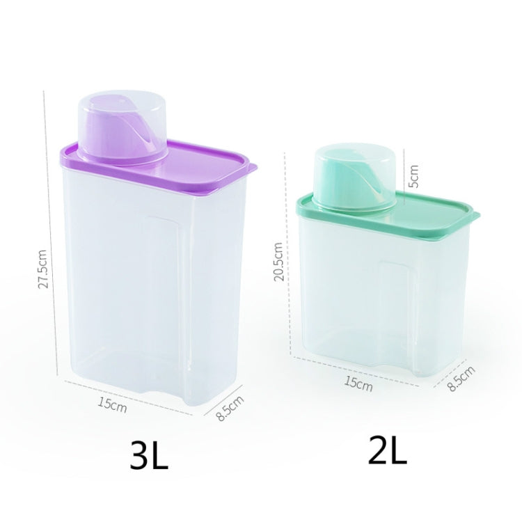 Household Plastic Transparent Washing Powder Storage Box Storage Container, 2L, 3L