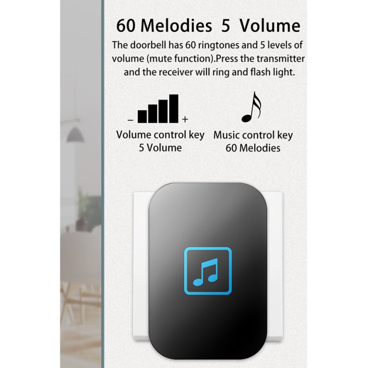 Sonnette de porte électronique CACAZI A86 avec télécommande, prise US, prise UK, prise EU