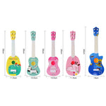 Small Simulation Musical Instrument Mini Four Strings Playable Ukulele Early Childhood Education Music Toy, Pink Rabbit, Light Blue Zebra, Pink Giraffe, Yellow Dinosaur