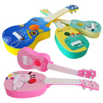 Small Simulation Musical Instrument Mini Four Strings Playable Ukulele Early Childhood Education Music Toy, Pink Rabbit, Light Blue Zebra, Pink Giraffe, Yellow Dinosaur