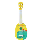 Small Simulation Musical Instrument Mini Four Strings Playable Ukulele Early Childhood Education Music Toy, Pink Rabbit, Light Blue Zebra, Pink Giraffe, Yellow Dinosaur