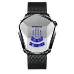 BINBOND Locomotive Concept Watch Men Live Black Technology Watch, Gold Net Belt Full Gold Blue Face, Gold Net Belt Full Gold Gold Face, Black Net Belt Black Steel Blue Face, Black Net Belt Black Steel White Face, White Net Belt White Steel Blue Face   ...