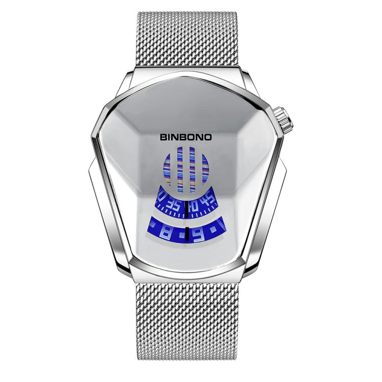 BINBOND Locomotive Concept Watch Men Live Black Technology Watch, Gold Net Belt Full Gold Blue Face, Gold Net Belt Full Gold Gold Face, Black Net Belt Black Steel Blue Face, Black Net Belt Black Steel White Face, White Net Belt White Steel Blue Face   ...