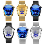 BINBOND Locomotive Concept Watch Men Live Black Technology Watch, Gold Net Belt Full Gold Blue Face, Gold Net Belt Full Gold Gold Face, Black Net Belt Black Steel Blue Face, Black Net Belt Black Steel White Face, White Net Belt White Steel Blue Face   ...