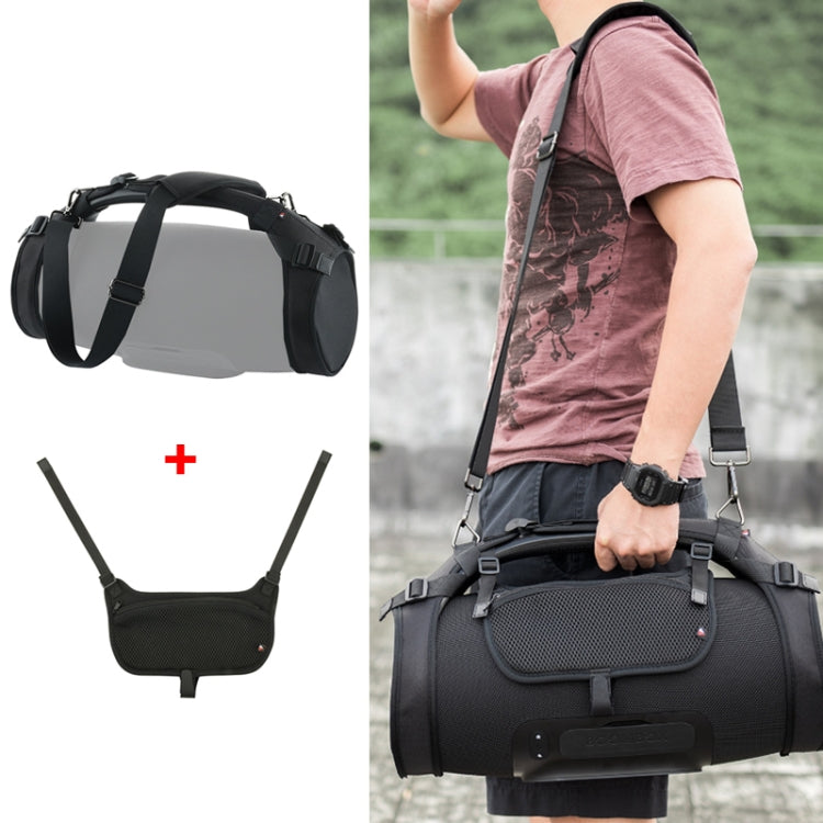 حقيبة حزام كتف لمكبر صوت بلوتوث + حقيبة هاتف لمكبر صوت JBL Boombox 1/2، حقيبة + حقيبة هاتف باللون الأسود