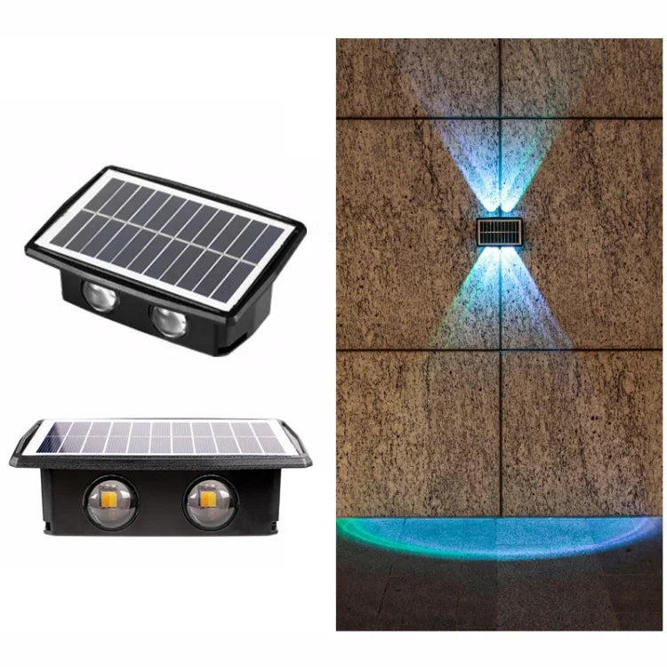 Solar Wall Lamp Outdoor Waterproof Up And Down Double-headed Spotlights, 4LED, 6LED, 8LED
