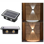 Solar Wall Lamp Outdoor Waterproof Up And Down Double-headed Spotlights, 4LED, 6LED, 8LED