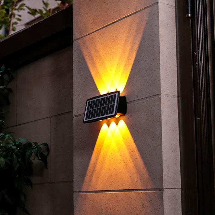 Solar Wall Lamp Outdoor Waterproof Up And Down Double-headed Spotlights, 4LED, 6LED, 8LED
