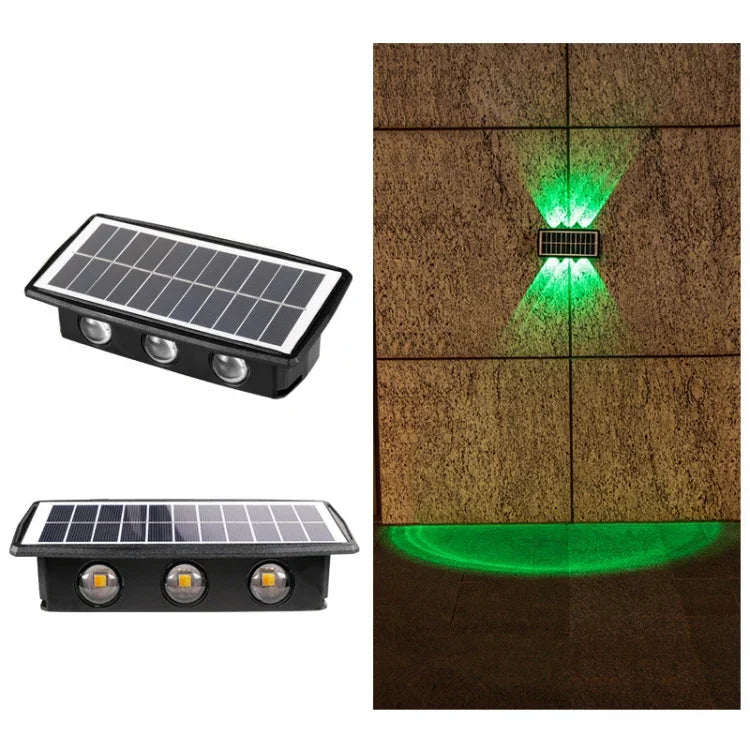 Solar Wall Lamp Outdoor Waterproof Up And Down Double-headed Spotlights, 4LED, 6LED, 8LED