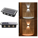 Solar Wall Lamp Outdoor Waterproof Up And Down Double-headed Spotlights, 4LED, 6LED, 8LED