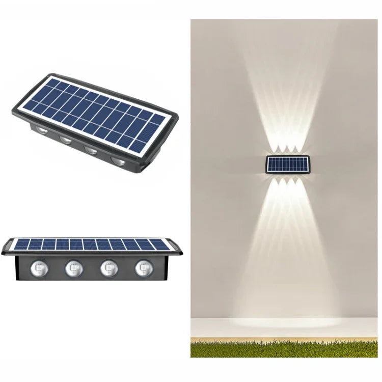 Solar Wall Lamp Outdoor Waterproof Up And Down Double-headed Spotlights, 4LED, 6LED, 8LED