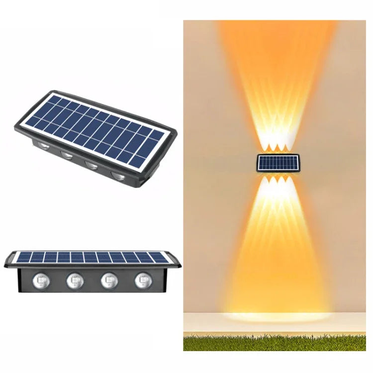 Solar Wall Lamp Outdoor Waterproof Up And Down Double-headed Spotlights, 4LED, 6LED, 8LED