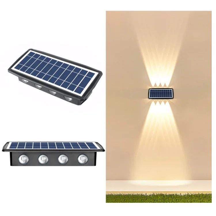 Solar Wall Lamp Outdoor Waterproof Up And Down Double-headed Spotlights, 4LED, 6LED, 8LED