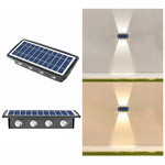 Solar Wall Lamp Outdoor Waterproof Up And Down Double-headed Spotlights, 4LED, 6LED, 8LED