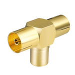 TV Male to 2x Female Aerial Antenna Plug Connector Coaxial Cable Adapter, TV Male to 2x Female