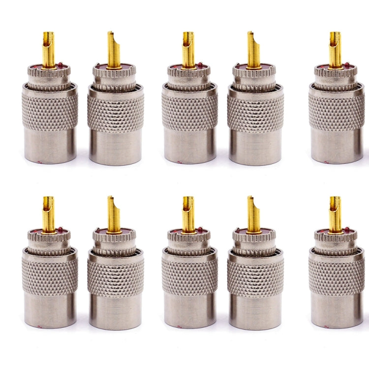 10pcs UHF Male PL259 Connector RG8 / RG58 Cable Lug Antenna Connector, UHF Male
