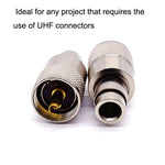 10pcs UHF Male PL259 Connector RG8 / RG58 Cable Lug Antenna Connector, UHF Male