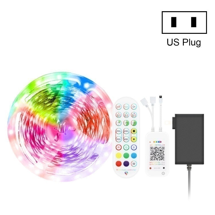 Bluetooth Suit Smart Music Sound Control Light Strip Waterproof 5050 RGB Colorful Atmosphere LED Light Strip With 24-Keys Remote Control, 5M 150 LEDs, 5M 300 LEDs, 10M 300 LEDs, 10M 600 LEDs, 15M 450 LEDs, 15M 270 LEDs, 20M 360 LEDs, 30M 540 LEDs