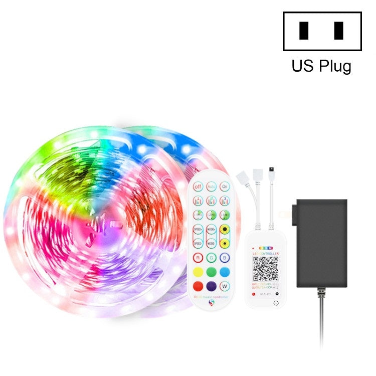 Bluetooth Suit Smart Music Sound Control Light Strip Waterproof 5050 RGB Colorful Atmosphere LED Light Strip With 24-Keys Remote Control, 5M 150 LEDs, 5M 300 LEDs, 10M 300 LEDs, 10M 600 LEDs, 15M 450 LEDs, 20M 360 LEDs, 30M 540 LEDs