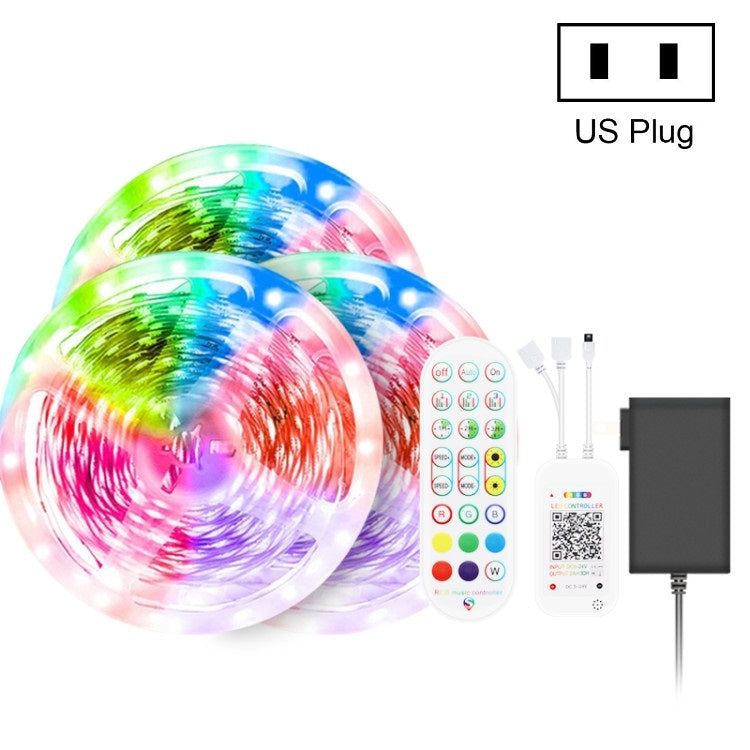 Bluetooth Suit Smart Music Sound Control Light Strip Waterproof 5050 RGB Colorful Atmosphere LED Light Strip With 24-Keys Remote Control, 5M 150 LEDs, 5M 300 LEDs, 10M 300 LEDs, 10M 600 LEDs, 15M 450 LEDs, 15M 270 LEDs, 20M 360 LEDs, 30M 540 LEDs