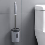 Stainless Steel Wall-mounted Home Soft Brush Toilet Brush, White, Pink, Grey