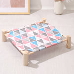 47x52cm Four Seasons Universal Removable And Washable Pet Bed Pet Nest, Small Yellow Duck, Small Color Triangle, Small Wooden Gray Bottom, Small White Cat Head, Small Wooden Alpaca, Small Blue Cat Head, Small Pink Square