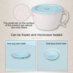 Wheat Fiber Instant Noodle Bowl Creative and Convenient Sealed Lunch Box with Mobile Phone Holder, Pink, Blue, Green