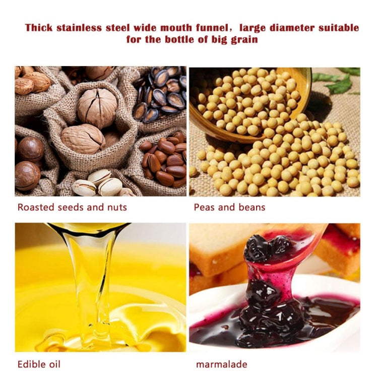 Household Kitchen 304 Stainless Steel Large Caliber Small Food Funnel, Steel Funnel