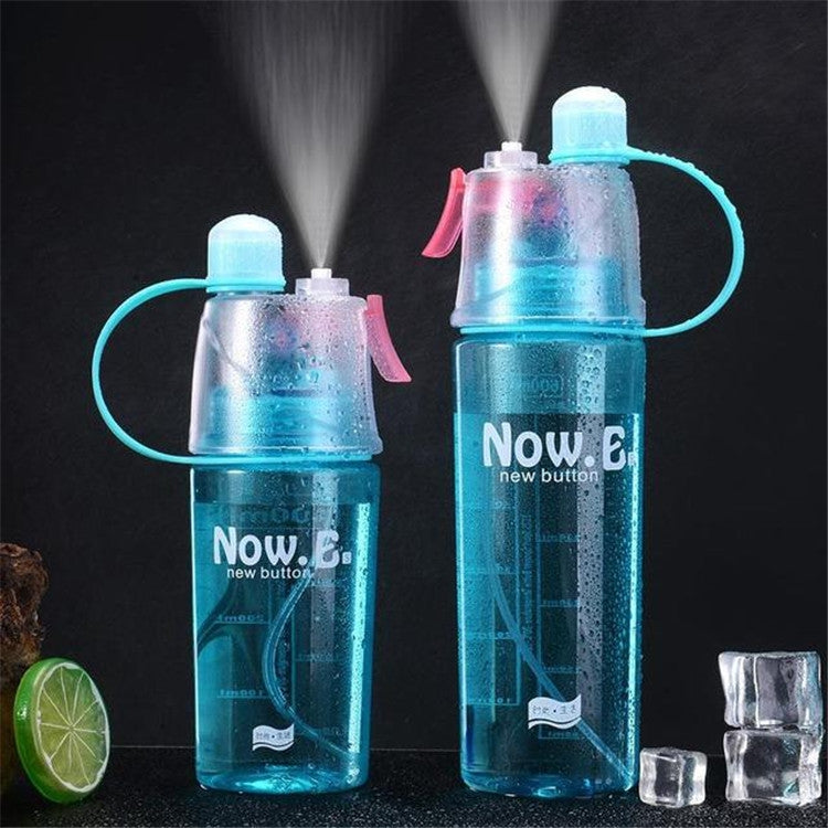 Creative Spray Water Bottle Sports Bottle Portable With Lid Summer Hydration Beauty Plastic Cup, 600 ML, 400 ML