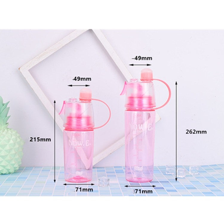 Creative Spray Water Bottle Sports Bottle Portable With Lid Summer Hydration Beauty Plastic Cup, 400 ML, 600 ML