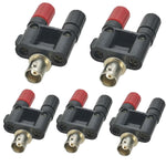 5pcs BNC Female Jack To Dual Banana Female Jack RF Adapter Coaxial Connector, BNC Female to Dual Banana Female