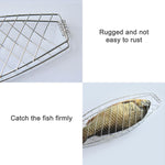 Chrome Plated Wooden Handle Single Fish Barbecue Net Clip Outdoor Grilled Fish Clip Barbecue Tool