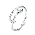 S925 Sterling Silver Ring Platinum Plated Open Ring, SCR520