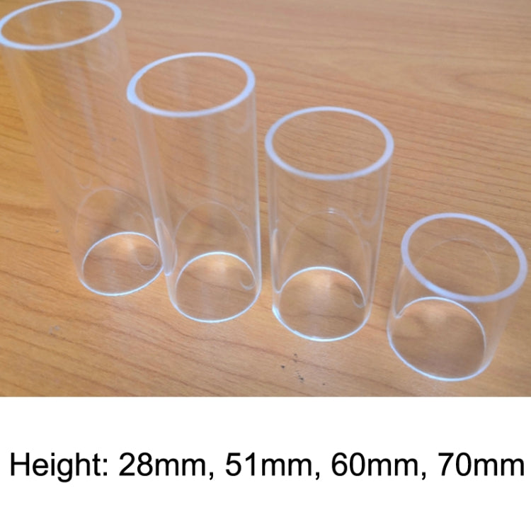 5PCS Acrylic Guitar Slide Tube Folk Slide Block, 28mm(Transparent), 51mm(Transparent), 60mm(Transparent), 70mm(Transparent)