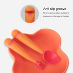 Baby Learning To Eat Bending Training Elbow Twisting Spoon Fork