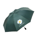 GD Daisy Vinyl Sunny And Rain Umbrella Anti-UV Shade Sunscreen Three Folding Umbrella