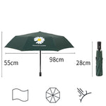 GD Daisy Vinyl Sunny And Rain Umbrella Anti-UV Shade Sunscreen Three Folding Umbrella